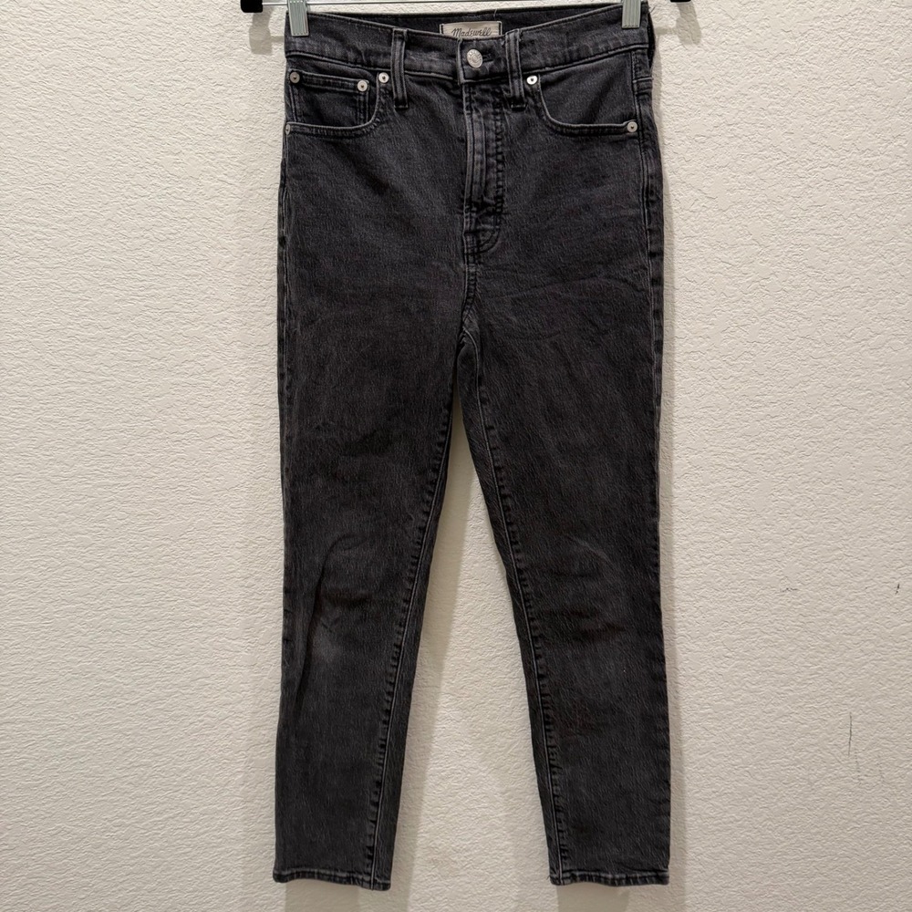 Madewell The Perfect Vintage Jean High Rise Tapered Leg Black Denim Size 24